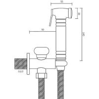 Гигиенический душ с запорным вентилем Bronze de Luxe Royal Бронза арт-10235 — фото 5, Гигиенические души