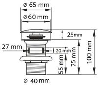 Товар: Донный клапан CeramaLux click-clack Черный глянцевый арт-RD019 - фото 2 Донный клапан CeramaLux click-clack Черный глянцевый арт-RD019 — фото 2, Донные клапаны