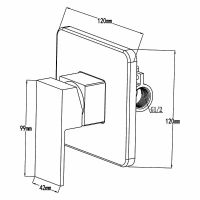 Смеситель для душа Swedbe Platta Хром арт-5534 — фото 3, Смеситель для душа