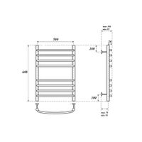 Водяной полотенцесушитель Point Альфа П8 500x600 Хром арт-PN05156S — фото 3, Водяные полотенцесушители