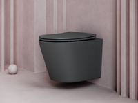 Унитаз Ceramicanova Balearica подвесной Темный антрацит матовый с сиденьем Микролифт арт-CN6000MDH — фото 7, Подвесные унитазы