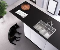 Мойка для кухни NOX 90L BRS 582x440x200 левая в комплекте с интегрированным сифоном арт-1149934.0 — фото 2, Кухонные мойки