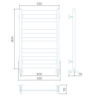 Водяной полотенцесушитель Larusso Солар П7 500x800 Хром арт-4670078535740 — фото 2, Водяные полотенцесушители