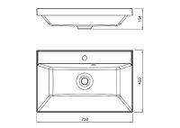 Товар: Раковина Florentina Астория 70 Белая арт-10.170.00700.001 - фото 2 Раковина Florentina Астория 70 Белая арт-10.170.00700.001 — фото 2, Раковины встраиваемые сверху