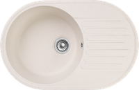 GRANFEST Мойка QUARZ 18 1-чаша+крыло 740*480мм белый арт.GF-Z- арт-18 белый — фото 1, Кухонные мойки