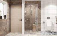 Душевой уголок Ambassador Queen 100х100 профиль Хром стекло прозрачное арт-11011102 — фото 4, Душевые уголки четверть круга