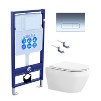 Комплект AQUATEK ЛЕЯ-017 4в1 (рама AQUATEK Standard INS-0000012+крепеж KKI-0000002+клавиша KDI-00000 арт-SET AQUATEK ЛЕЯ cm-017 4в1 — фото 1, Комплекты унитаз + инсталляция