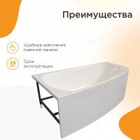 Акриловая ванна Radomir Рона 158x90 L без гидромассажа арт-1-01-0-1-1-343 — фото 3, Акриловые ванны