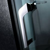 Душевая кабина Orans 100x100 L с баней профиль Черный задние стенки Черные арт-89101lb — фото 8, Душевые кабины