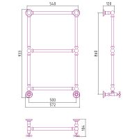 Водяной полотенцесушитель Сунержа Ренессанс 1304 860х500 Золото арт-03-0280-8650 — фото 3, Водяные полотенцесушители