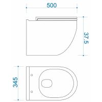 Унитаз Maretti Calabria подвесной с сиденьем Микролифт арт-CA10PBM29-844 — фото 3, Подвесные унитазы