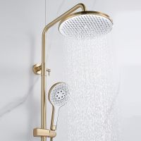 Товар: Душевая система Rose R39G Золото матовое арт-R3936G - фото 7 Душевая система Rose R39G Золото матовое арт-R3936G — фото 7, Душевые стойки