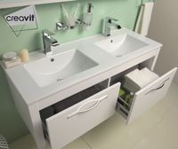 Раковина Creavit Su 121 двойная Белая арт-SU121-00CB00E-0000 — фото 2, Раковины встраиваемые сверху