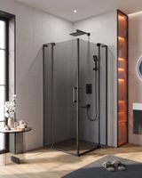 Душевой уголок CEZARES арт-SLIDER-A-2-80/90-GRIGIO-NERO — фото 1, Квадратные душевые уголки