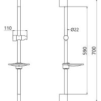 Душевая штанга Maretti Хром арт-AC20M11-015 — фото 2, Штанги для душа