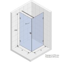 Душевой уголок Riho SZ Scandic NXT X201 97х87 L (GX02062C1) профиль Хром стекло прозрачно арт-G001045120 — фото 2, Прямоугольные душевые уголки