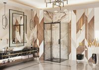 Душевой уголок Ambassador Benefit 120x110 профиль Черный стекло прозрачное арт-19021201HB-110HB — фото 8, Прямоугольные душевые уголки