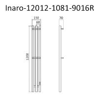 Электрический полотенцесушитель Маргроид Inaro профильный 1200x120 правый Бел арт-Inaro-12012-1081-9016R — фото 3, Электрические полотенцесушители