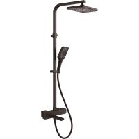 Душевая система Rose R10H с термостатом Черная матовая арт-R1096H — фото 1, Душевые стойки