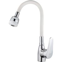 Смеситель для кухни Melodia della vita Ostessa Хром Белый арт-MDV40616White — фото 1, Смесители для кухни