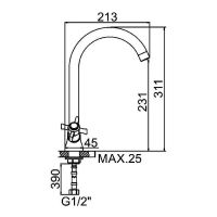 Смеситель для кухни Ledeme H11 4311-2L Хром арт-518354 — фото 2, Смесители для кухни