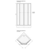 Душевой уголок Melodia della vita Project Tondo 80x80 профиль Белый полистирол призма арт-MCNPT8080PsWt — фото 4, Душевые уголки четверть круга