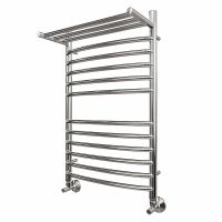 Водяной полотенцесушитель Point Альфа П11 400x800 с полкой Хром арт-PN05148SP — фото 6, Водяные полотенцесушители