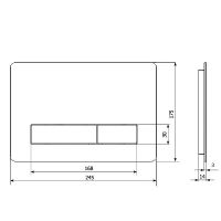 Клавиша смыва KK POL Vitrum Metal Slim Нержавеющая сталь арт-350/PSM/005-00-00 — фото 2, Кнопки смыва