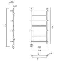 Электрический полотенцесушитель Domoterm Орфей П7 500x700 EL Золото арт-ОрфейП7500x700ELзолото — фото 2, Электрические полотенцесушители