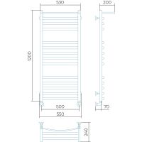 Водяной полотенцесушитель Larusso Гранд П14 500x1200 с полкой Хром арт-4670078535528 — фото 2, Водяные полотенцесушители