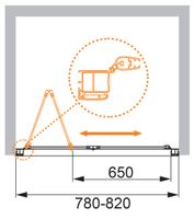 Душевая дверь CEZARES арт-ANIMA-W-BS-80-P-Cr — фото 2, Складные душевые двери