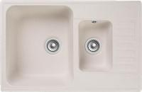 GRANFEST Мойка QUARZ 21К 1,5-чаши+крыло 740*480мм белый арт.GF-Z- арт-21К белый — фото 1, Кухонные мойки