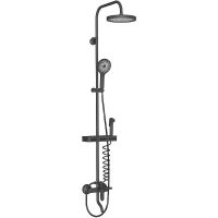 Душевая система Melodia della vita Jazz Черная матовая арт-MSC00107С_bk — фото 1, Душевые стойки