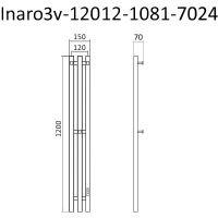 Электрический полотенцесушитель Маргроид Inaro3v профильный 1200x150 Графито арт-Inaro3v-12012-1081-7024 — фото 4, Электрические полотенцесушители