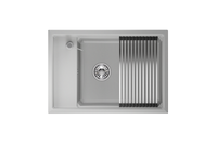 Granula-KS- (БЕЛЫЙ), кухонная мойка, кварц арт-7305, АРКТИК — фото 1, Кухонные мойки