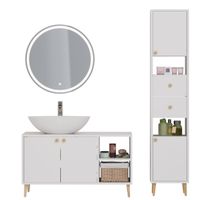 Товар: Тумба LUNO, 100см, напольная, 2дв., 2 откр. полки,белый глянец, под ум. Триумф арт-99.2003 - фото 10 Тумба LUNO, 100см, напольная, 2дв., 2 откр. полки,белый глянец, под ум. Триумф арт-99.2003 — фото 10, Тумбы под раковину