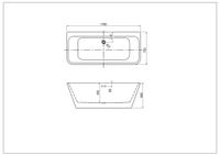 Ванна акриловая, пристенная, AQUATEK ЭЛЕГИЯ 1700 * 750 * 580 , В комплекте со сливом и н арт-AQ-113775Wt — фото 2, Акриловые ванны