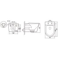 Унитаз Iberica Blanca Burgos Alto подвесной с сиденьем Микролифт арт-IB.BRA.234.1B1 — фото 9, Подвесные унитазы