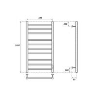 Полотенцесушитель электрический Point Аврора П10 500x1000 диммер справа, черный арт-PN10850B — фото 2, Электрические полотенцесушители