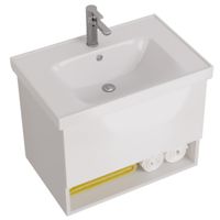 Тумба PERFECTO, 70 см, подвесная, 1 ящик, push-to-open, белый глянец арт-99.0807 — фото 5, Тумбы под раковину