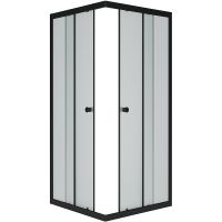 Душевой уголок Melodia della vita Square 80х80 профиль Черный стекло матовое арт-MCNSQ8080MBk — фото 1, Квадратные душевые уголки