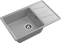 GRANFEST Мойка VERTEX 780L 1-чаша+крыл 780*500мм серый арт.GF- арт-V-780L серый — фото 1, Кухонные мойки