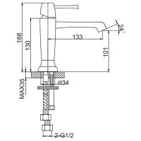 Смеситель для раковины Caprigo Diamante Хром арт-50-020-crm — фото 2, Смесители для раковины