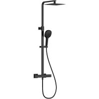 Душевая система AQUAme с термостатом Черная матовая арт-AQM8007MB — фото 1, Душевые стойки