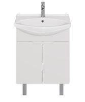 Тумба DAVID D, 65 см , подвесная/напольная,2 дверцы, белый глянец, под ум. Лагуна 65 арт-99.0403 — фото 2, Тумбы под раковину