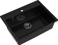 GRANFEST Мойка LEVEL 660 1-чаша 660*500мм черный арт.GF- арт-LV-660 черный — фото 1, Кухонные мойки
