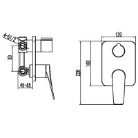 Смеситель для душа Lemark Bronx Графит арт-LM3727GM — фото 2, Смеситель для душа