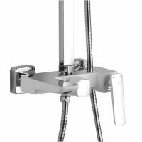 Товар: Душевая система Rose R16F Белая Хром арт-R1636F - фото 5 Душевая система Rose R16F Белая Хром арт-R1636F — фото 5, Душевые стойки