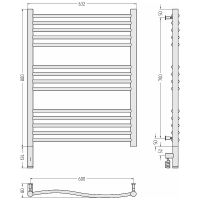 Электрический полотенцесушитель Сунержа Флюид 3.0 800x600 L Белый матовый арт-30-5820-8060 — фото 3, Электрические полотенцесушители