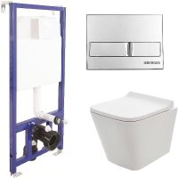 Комплект унитаза AQUAme AQM2004 с инсталляцией Berges Novum L3 040213 с сиденьем Микролифт и клавише арт-AQM2004+040213 — фото 1, Комплекты унитаз + инсталляция